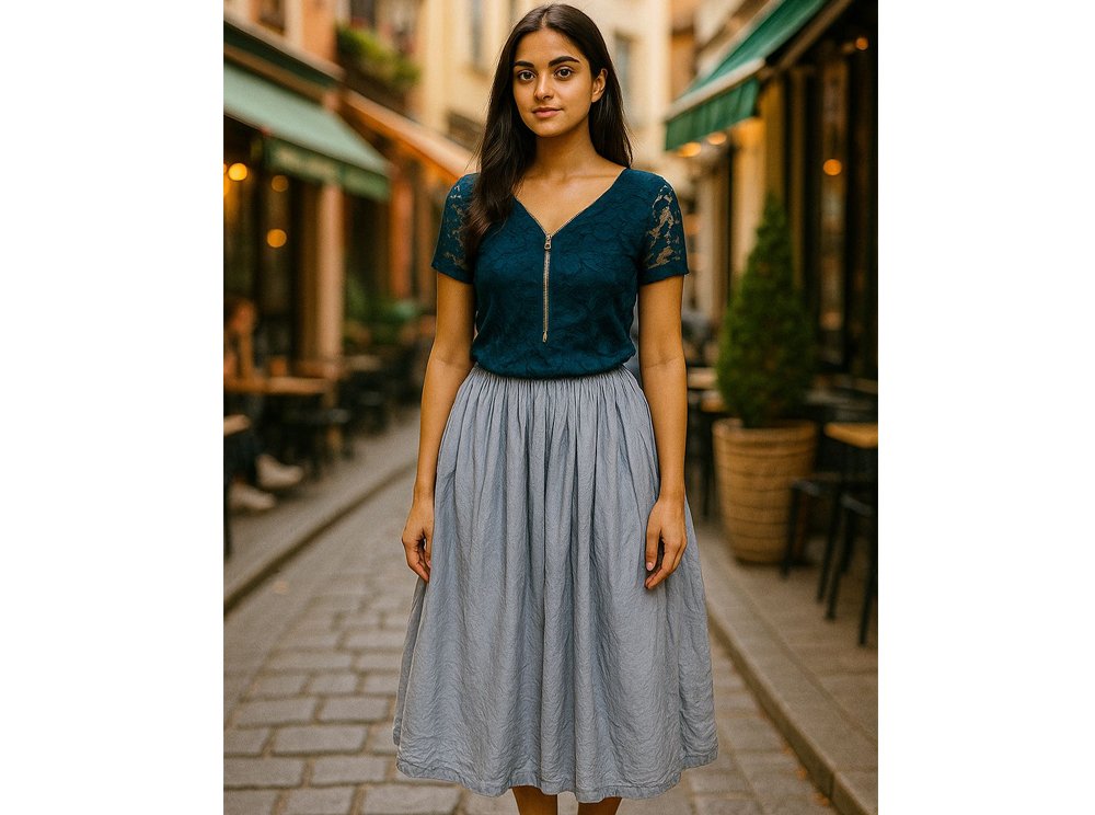 Women’s Zipper Top with Skirt